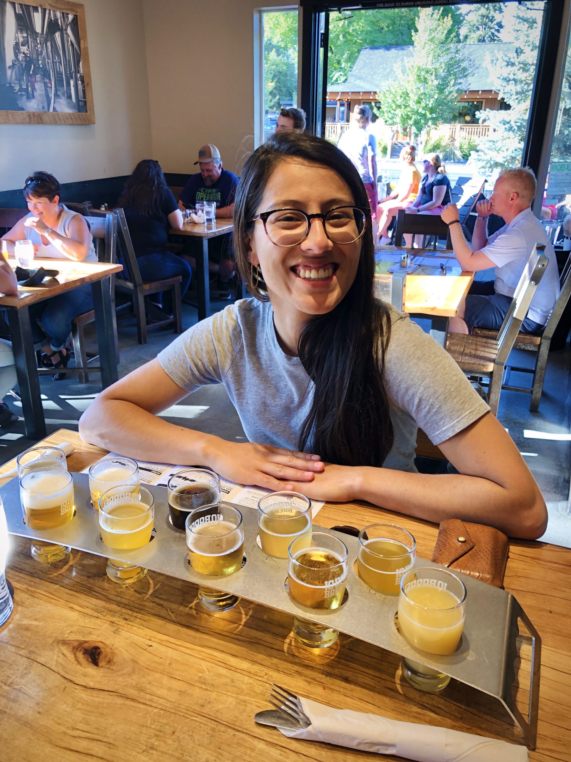 Maribeth and the Beer Flight at 10 Barrel